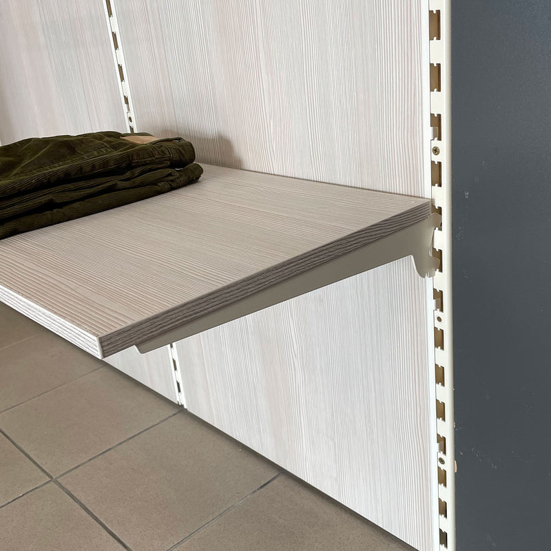 K50 Wood / Glass Shelf Bracket (pair), Jura White - 22cm to 47cm