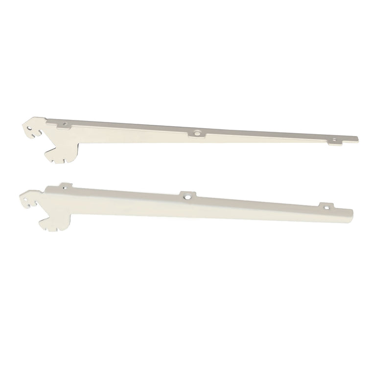 K50 Wood / Glass Shelf Bracket (pair), Jura White - 22cm to 47cm