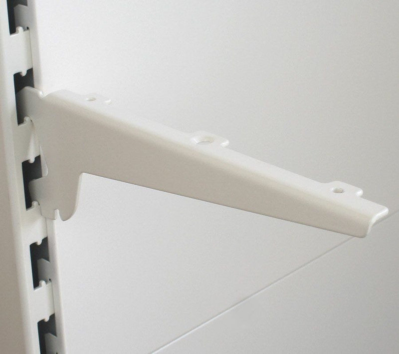 K50 Wood / Glass Shelf Bracket (pair), Jura White - 22cm to 47cm