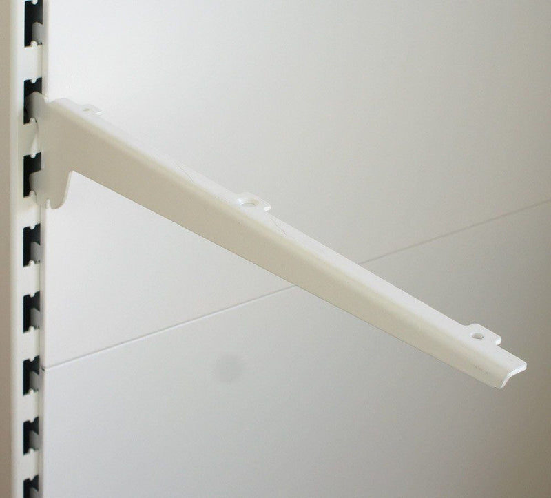 K50 Wood / Glass Shelf Bracket (pair), Jura White - 22cm to 47cm